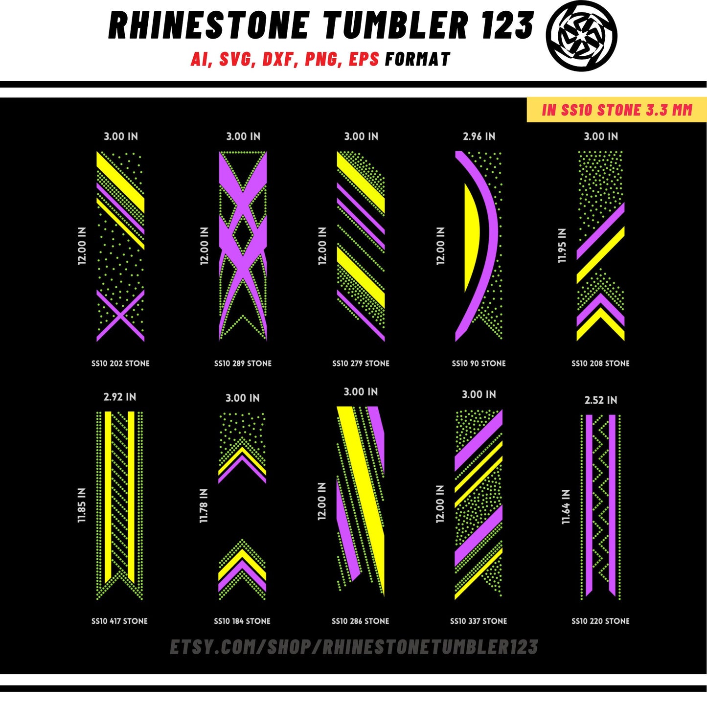 10 Cheer Bow Rhinestone Template with HTV, V tail, 3 inch rhinestone digital download for cricut, svg, eps, png, dxf, cdr, SS10 SET0905-1
