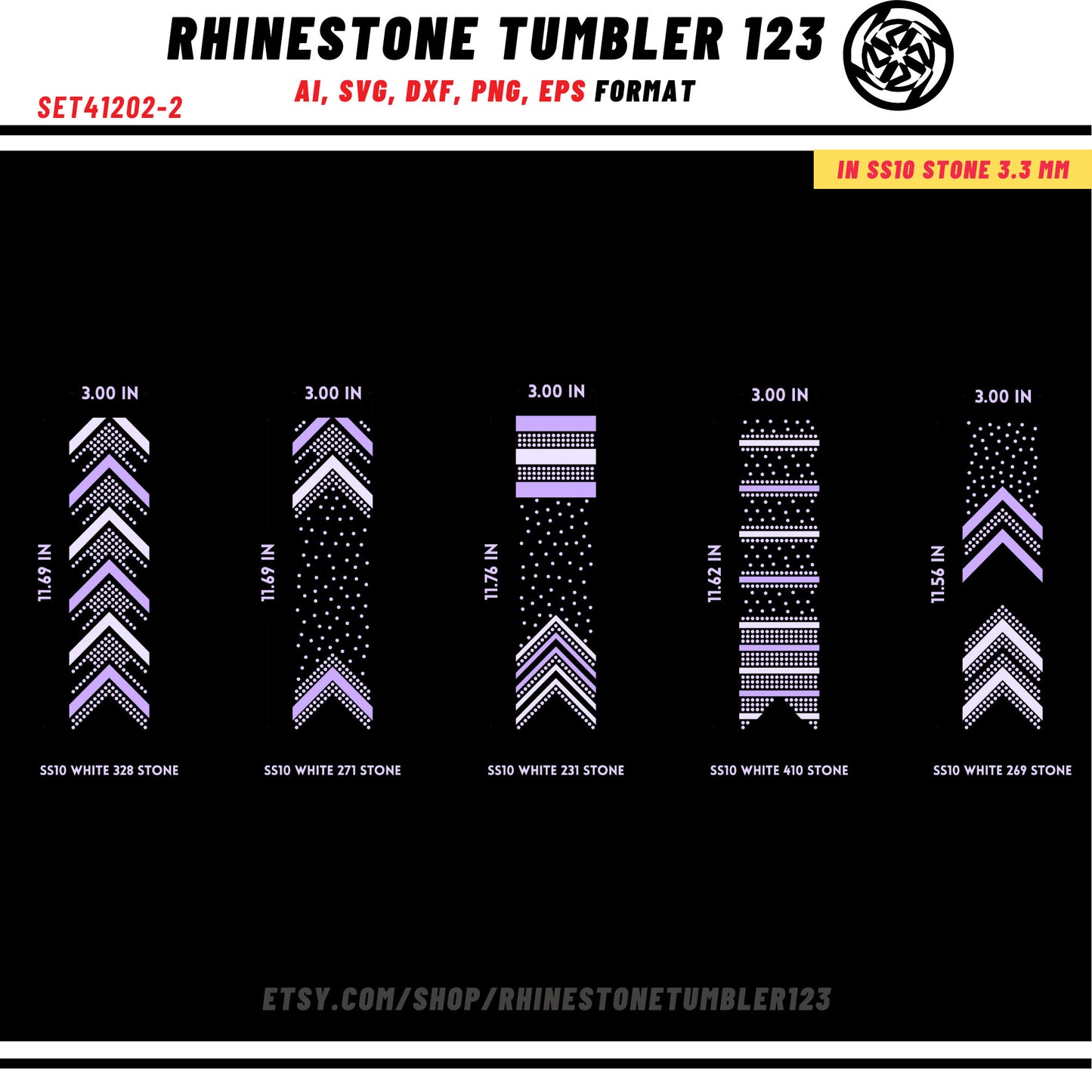 10 Cheer Bow Rhinestone Template with HTV, V tail, 3 inch rhinestone digital download for cricut, svg, eps, png, dxf, cdr, SS10 SET41202-2