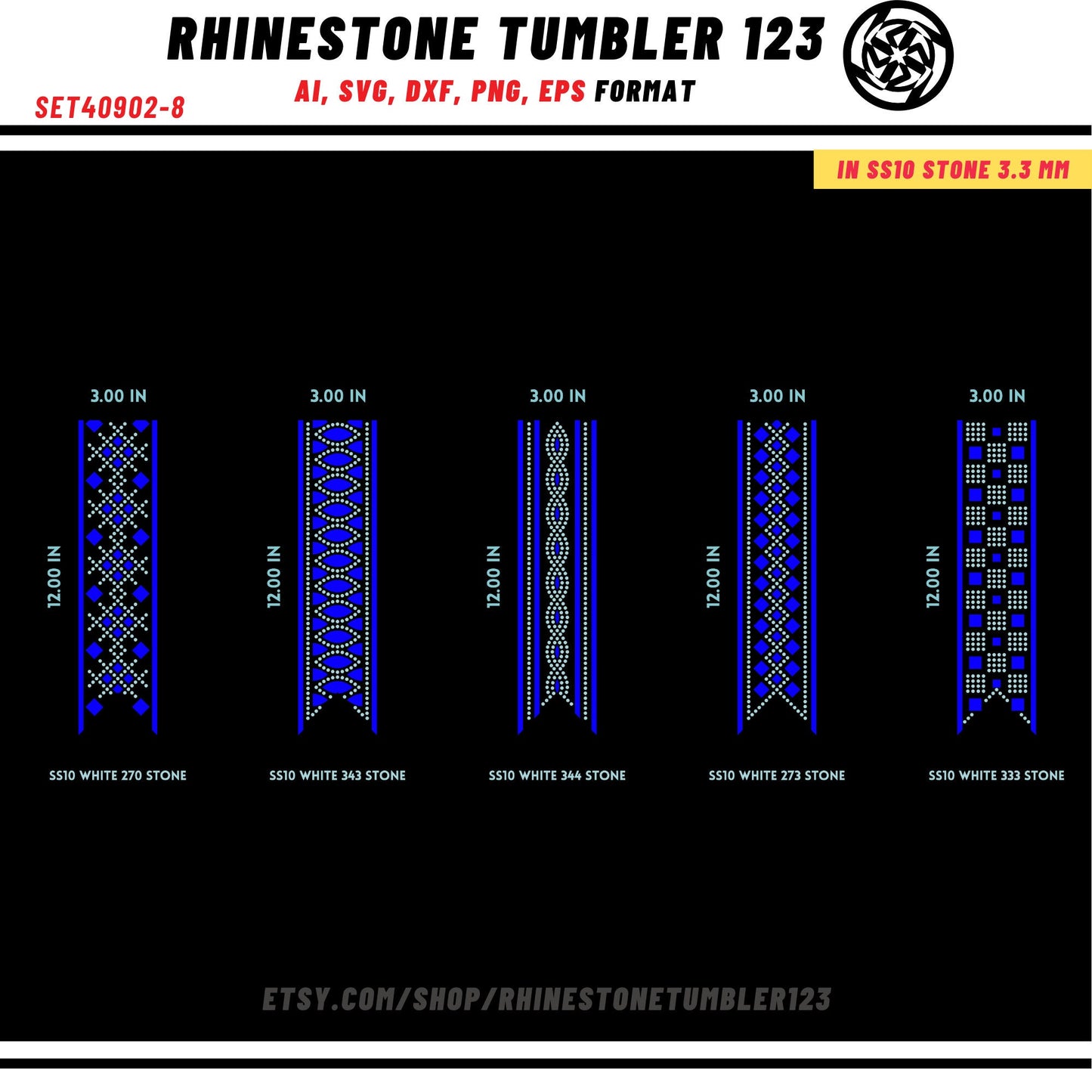 10 Cheer Bow Rhinestone Template with HTV, V tail, 3 inch rhinestone digital download for cricut, svg, eps, png, dxf, cdr, SS10 SET40902-8