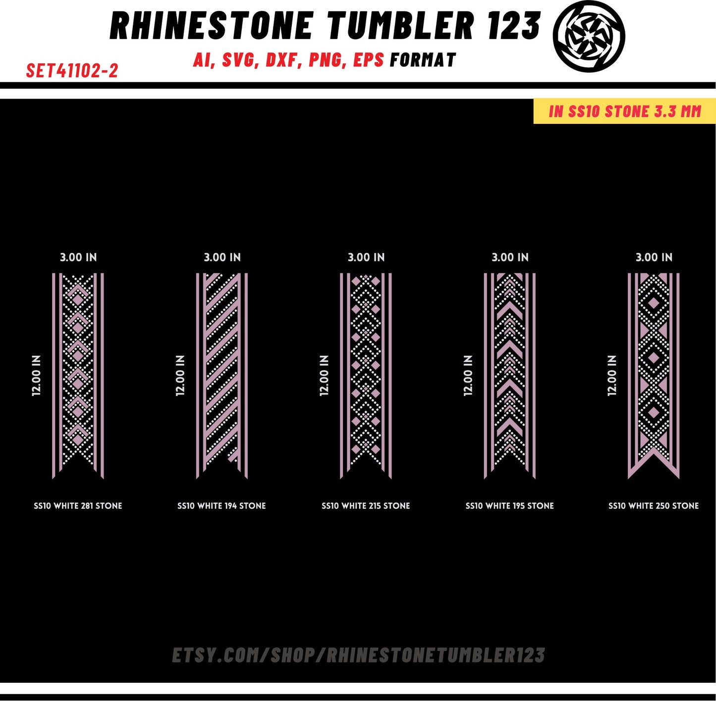 10 Cheer Bow Rhinestone Template with HTV, V tail, 3 inch rhinestone digital download for cricut, svg, eps, png, dxf, cdr, SS10 SET41102-2