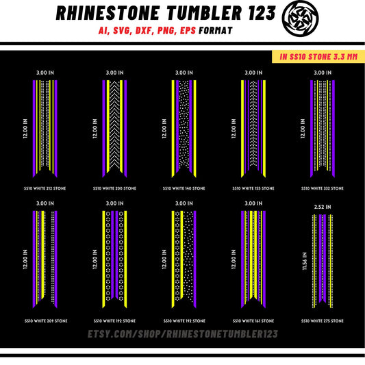 10 Cheer Bow Rhinestone Template with HTV, V tail, 3 inch rhinestone digital download for cricut, svg, eps, png, dxf, cdr, SS10 SET40802-3