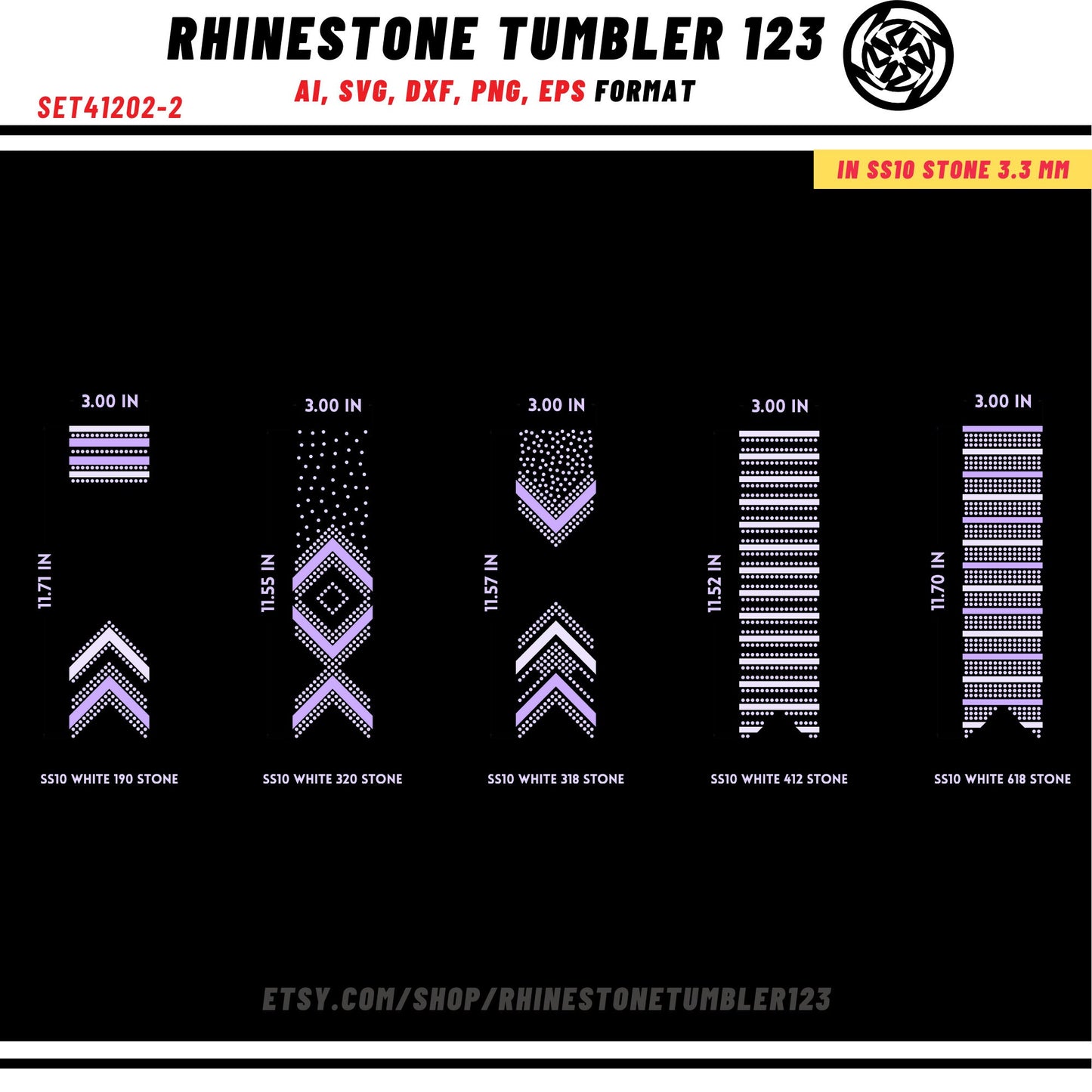 10 Cheer Bow Rhinestone Template with HTV, V tail, 3 inch rhinestone digital download for cricut, svg, eps, png, dxf, cdr, SS10 SET41202-2