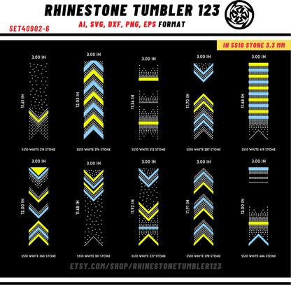 10 Cheer Bow Rhinestone Template with HTV, V tail, 3 inch rhinestone digital download for cricut, svg, eps, png, dxf, cdr, SS10 SET40902-6