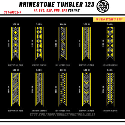 10 Cheer Bow Rhinestone Template with HTV, V tail, 3 inch rhinestone digital download for cricut, svg, eps, png, dxf, cdr, SS10 SET40902-7