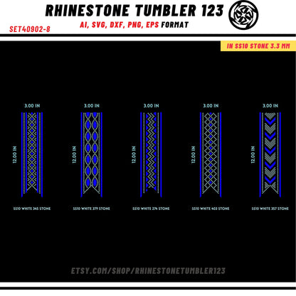 10 Cheer Bow Rhinestone Template with HTV, V tail, 3 inch rhinestone digital download for cricut, svg, eps, png, dxf, cdr, SS10 SET40902-8