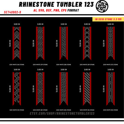 10 Cheer Bow Rhinestone Template with HTV, V tail, 3 inch rhinestone digital download for cricut, svg, eps, png, dxf, cdr, SS10 SET40902-9