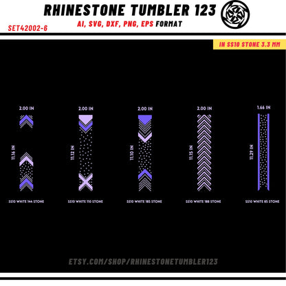 10 Cheer Bow Rhinestone Template with HTV, V tail, 2 inch rhinestone digital download for cricut, svg, eps, png, dxf, cdr, SS10 SET42002-6