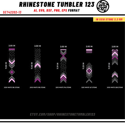 10 Cheer Bow Rhinestone Template with HTV, V tail, 2 inch rhinestone digital download for cricut, svg, eps, png, dxf, cdr, SS10 SET42202-13