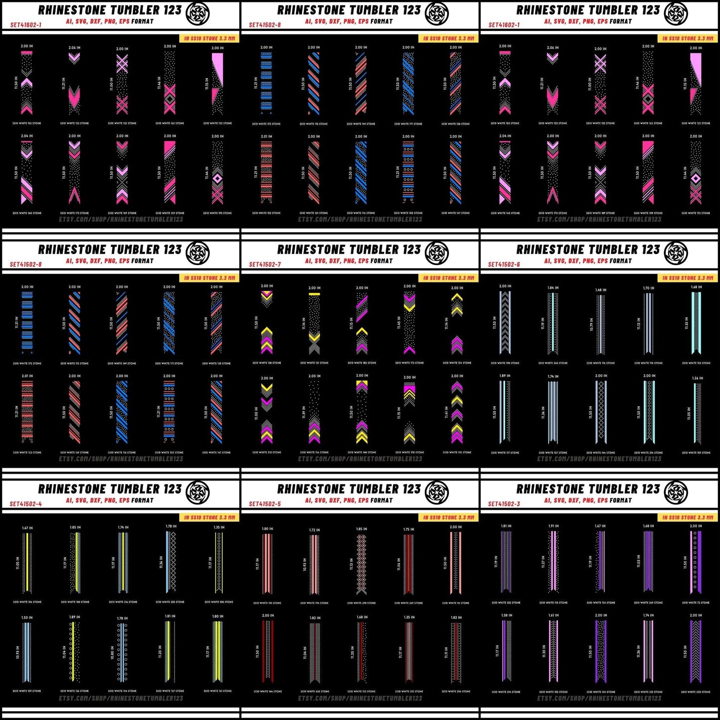 BUNDLE 730 Cheer Bow Rhinestone Template with HTV, V tail, 2 inch rhinestone digital download for cricut, svg files only, SS10 Templates