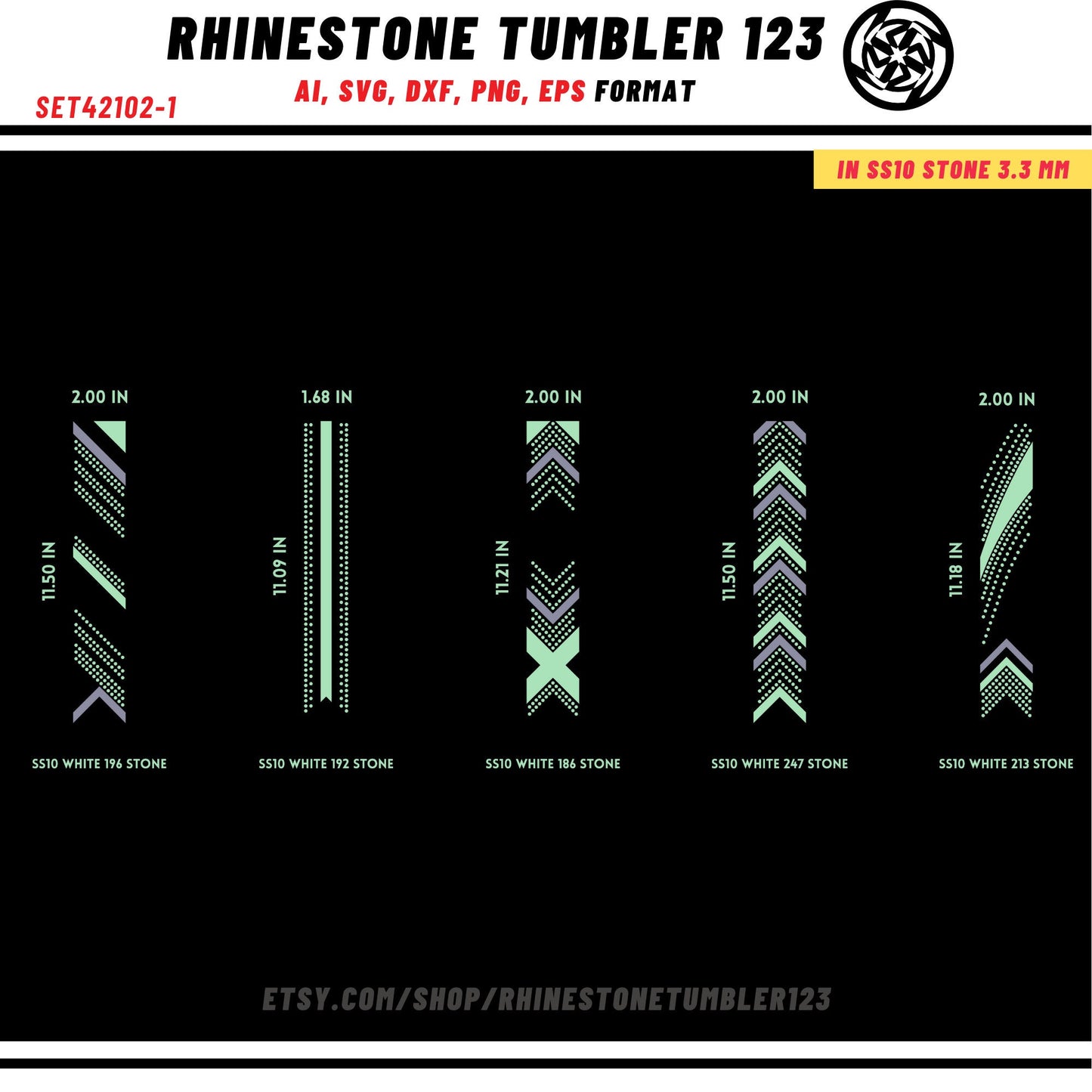 10 Cheer Bow Rhinestone Template with HTV, V tail, 2 inch rhinestone digital download for cricut, svg, eps, png, dxf, cdr, SS10 SET42102-1