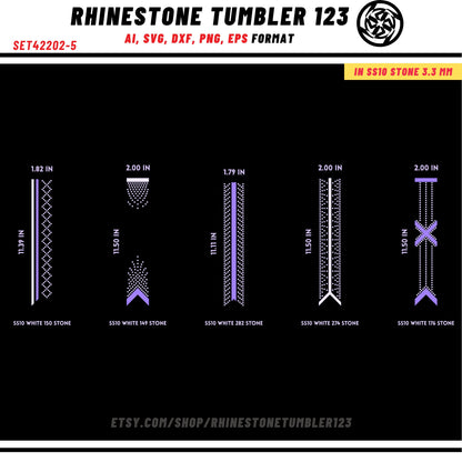 10 Cheer Bow Rhinestone Template with HTV, V tail, 2 inch rhinestone digital download for cricut, svg, eps, png, dxf, cdr, SS10 SET42202-5