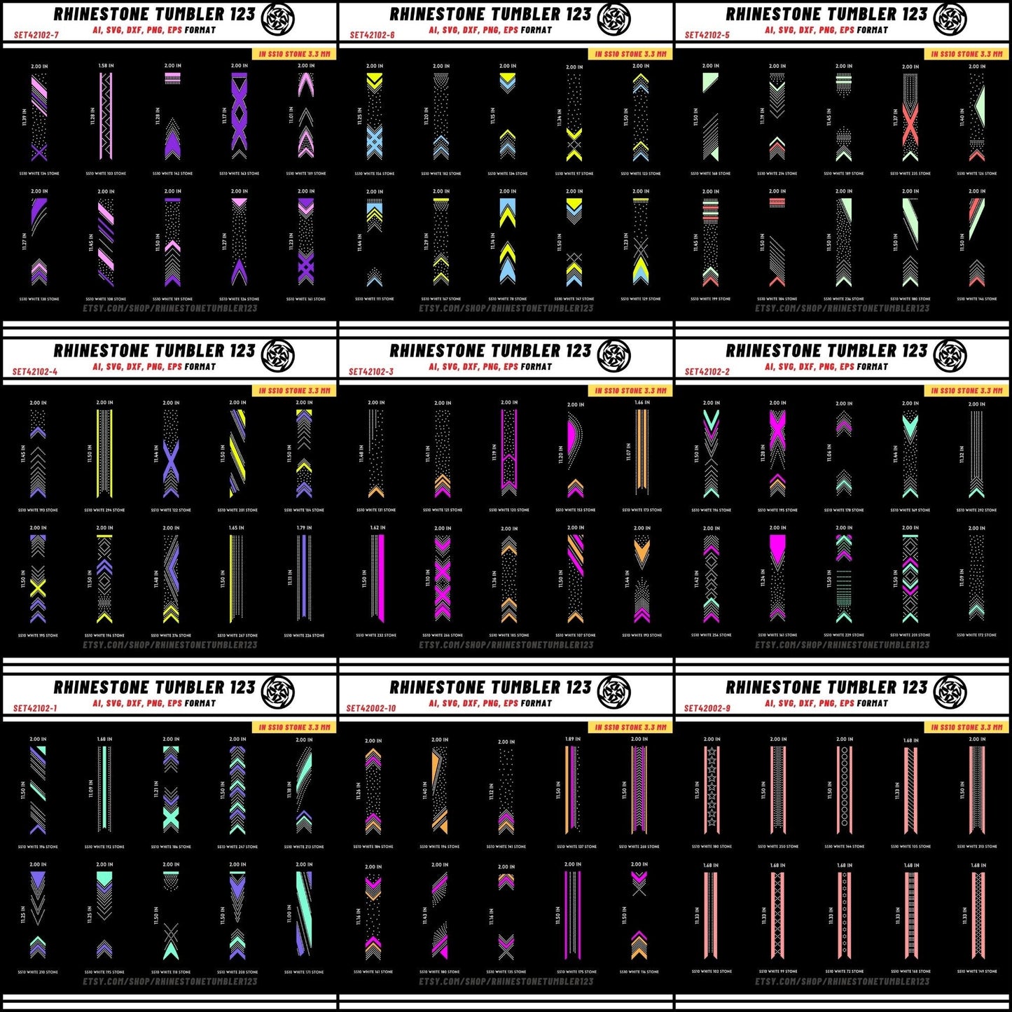 BUNDLE 730 Cheer Bow Rhinestone Template with HTV, V tail, 2 inch rhinestone digital download for cricut, svg files only, SS10 Templates